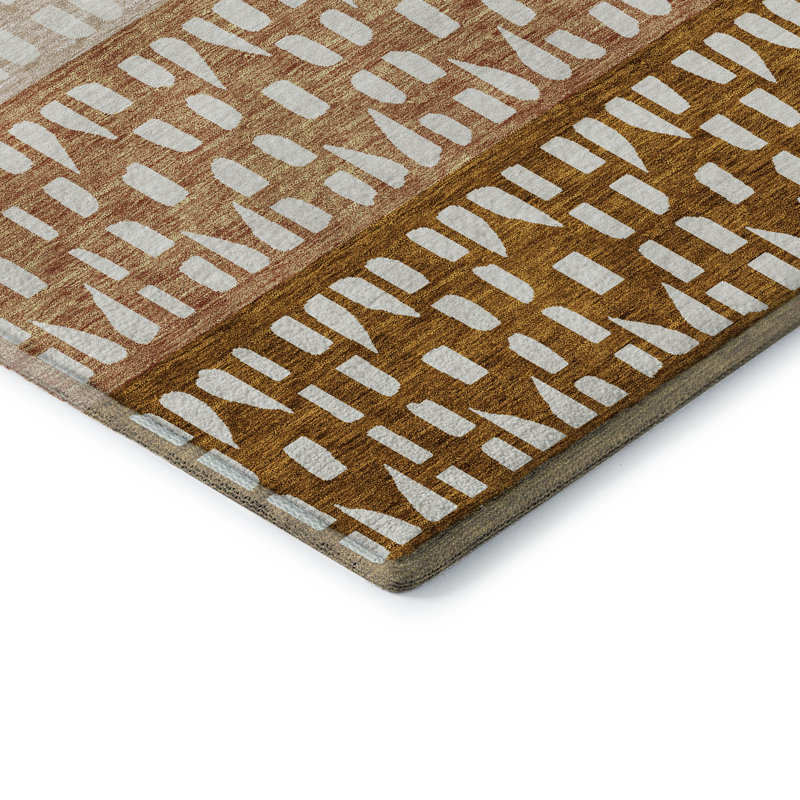 Tapis paprika de qualité supérieure lavable à la machine Prisco, Rectangle 10 pi x 14 pi