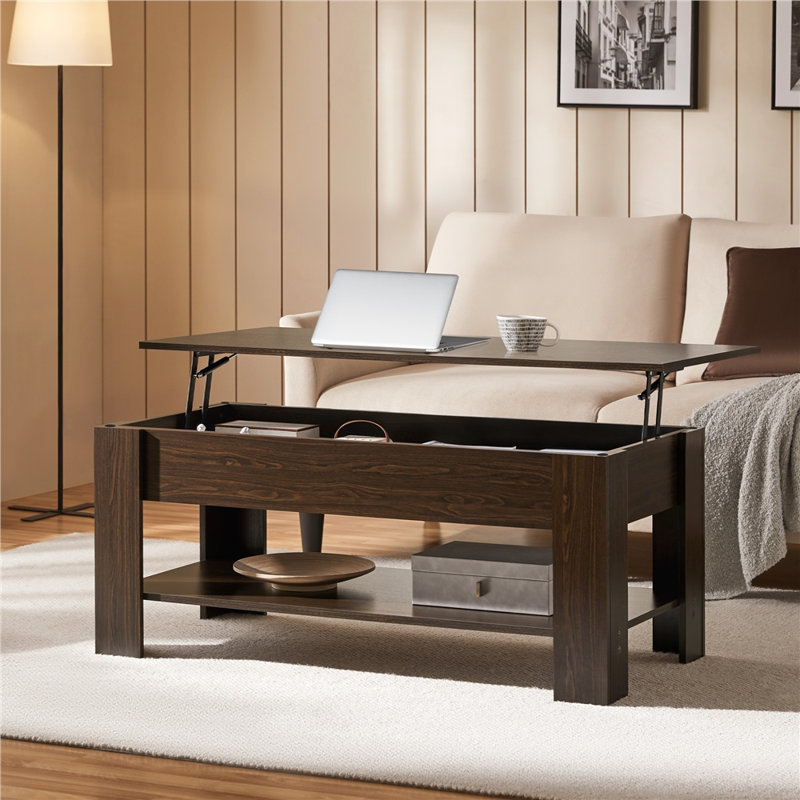 Table basse Ajeem, H 19,5 po x L 47,5 po x l 23,5 po, Espresso
