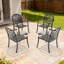 Chaise de patio en fonte d'aluminium 4 pièces avec structure et coussins-881716317