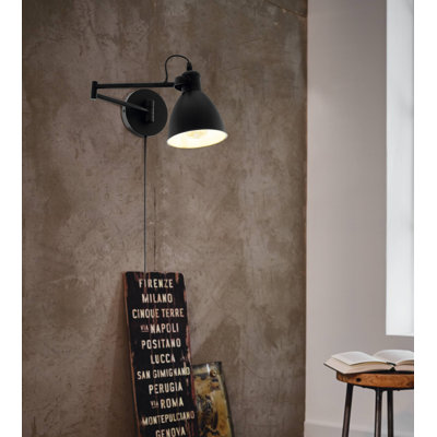 Mariah Steel Plug-in Swing Arm Sconce