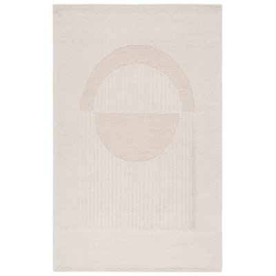 Kuala Rodeo Drive Hand Tufted Wool/Cotton Abstract Rug in Beige/Ivory