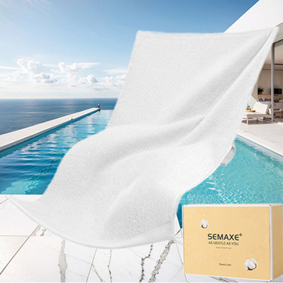  Serviette de bain blanche en coton pour la salle de bain avec boucle suspendue, serviette de côté lavabo pour sécher le corps et le visage, idéale pour les salles de bain, les salles de bain d'invités, les salles d'eau, certifiée OEKO-TEX, facile d'entretien