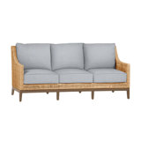 Peninsula 80" Wide Outdoor Wicker Patio Sofa with Cushions