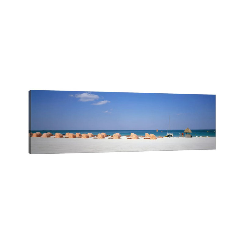 Beach Scene, Miami, Florida, USA by Panoramic Images - Wrapped Canvas Panoramic Gallery-Wrapped Canvas Giclée