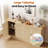 Sideboard Buffet Cabinet With Storage, Fluted Arched Storage Cabinet With Adjustable Shelves, Wooden Modular Coffee Bar, Modern Console Table For Living Room Kitchen Dining Room Entryway, Natural-1778548394