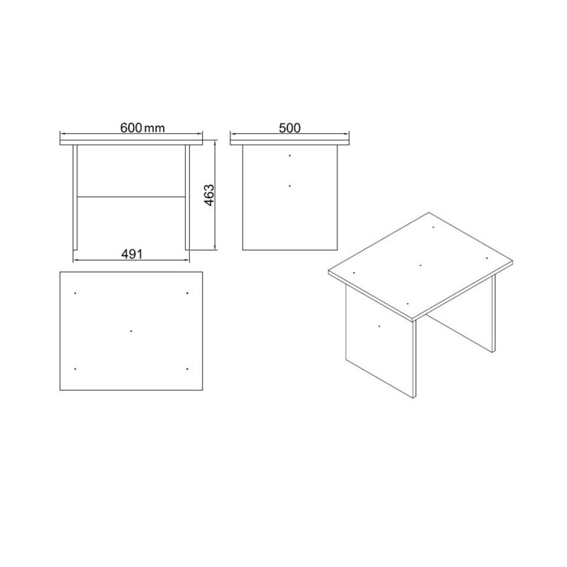 Modern Office Furniture Set, Walnut & Anthracite | Study Desk (55.1 x 29.0 x 23.6 inches) & Coffee Table (23.6 x 18.1 x 19.3 inches) | 100% Melamine Coated Particle Board, Durable & Stylish Design for Home Office