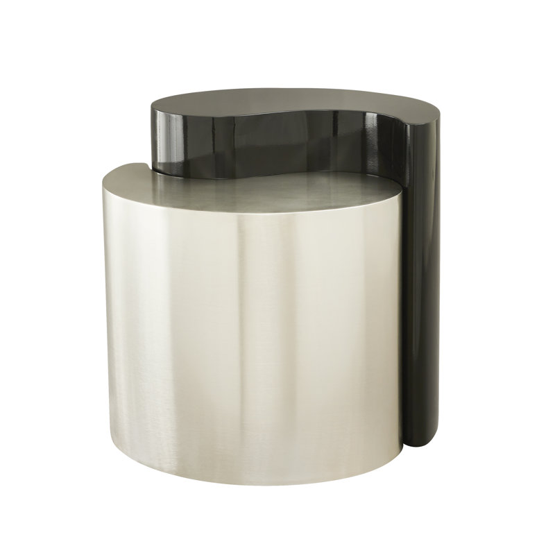 Addington End Table, Black & Silver