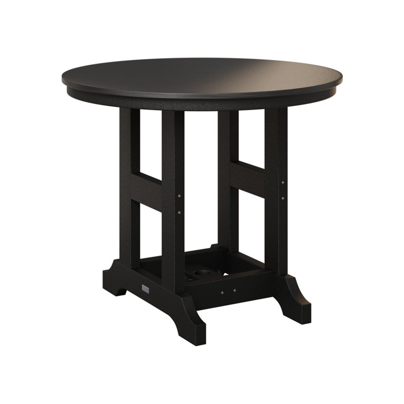 Table de bar ronde berlinoise 38 po Berlin, H 39,5 po x l 38 po x P 38 po, Noir, Noir martelé
