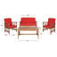 Ensemble de conversation de terrasse en bois massif pour 4 personnes Calhoun-903268894