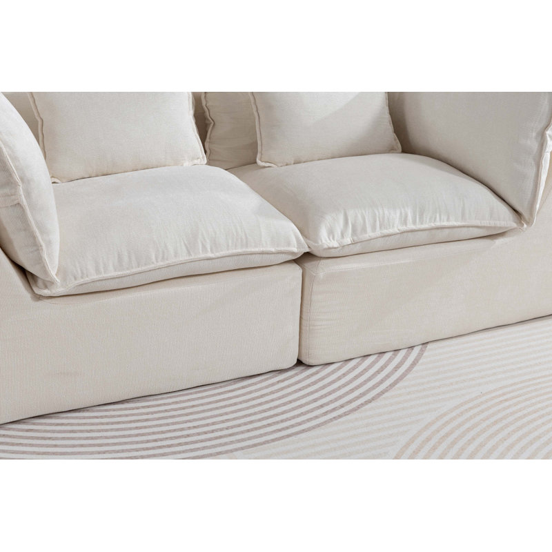 Canapé modulaire surdimensionné de 74,8 po Boneless