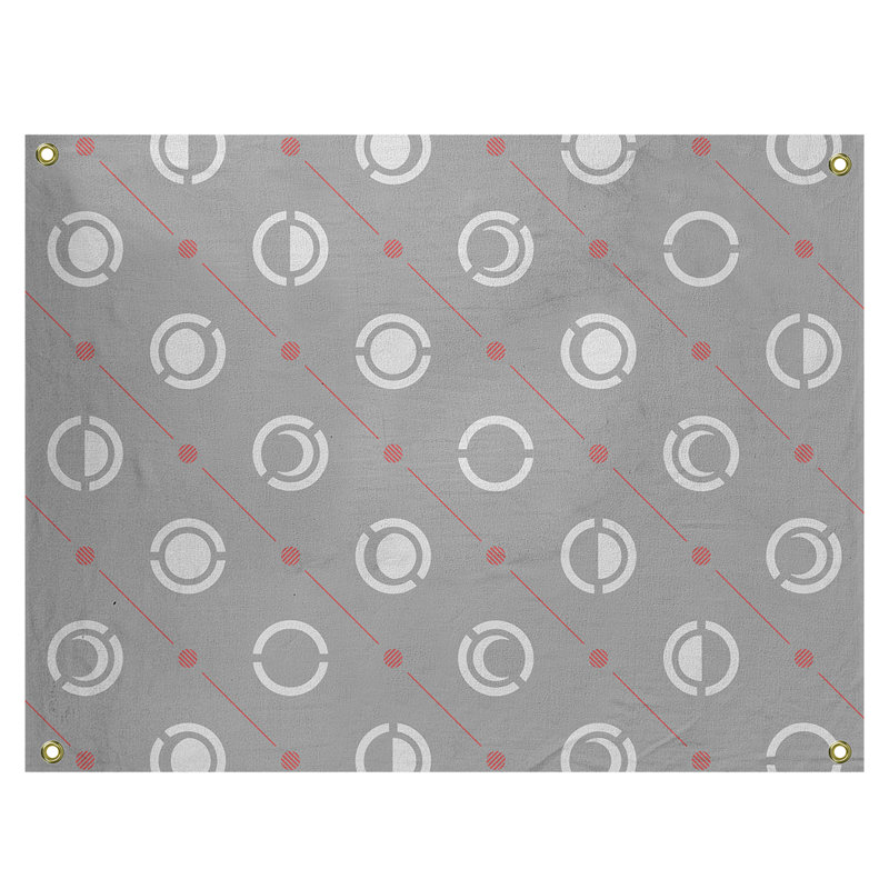 Tapisserie, H 50 po x l 59 po, Gris / blanc / rouge