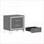 Ensemble de chambre à coucher 3 pièces, grand lit plateforme tapissier avec lumières DEL et 2 tables de chevet - Gris anthracite | Velours | Lits standard-1024790201