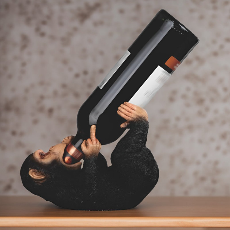 8.5"W Chimpanzee Wine Holder