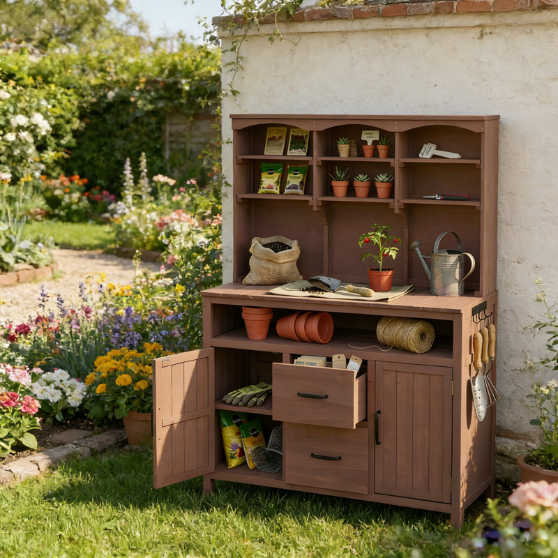 Banc de rempotage 45,3 po, Brun