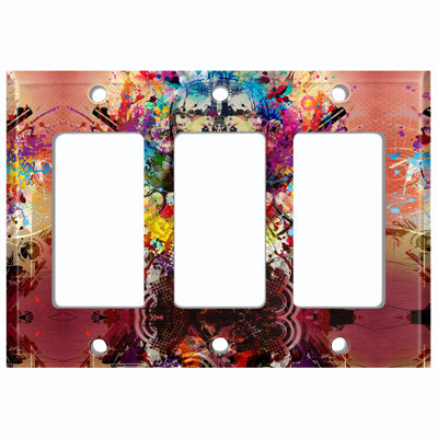 Patterned 3 - Gang Toggle Light Switch Standard Wall Plate