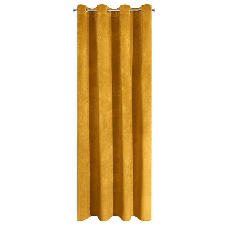 Shelldrake Eyelet Blackout Curtain, Mustard