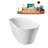 67" Streamline Soaking Glossy White Freestanding Tub and Tray With Internal Drain-101412746