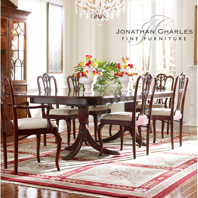 Buckingham Dining Table, Medium Antique Mahogany, 46" W x 75.5" L