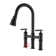 CASAINC Bridge Pull Down Kitchen Faucet with 2 Handles