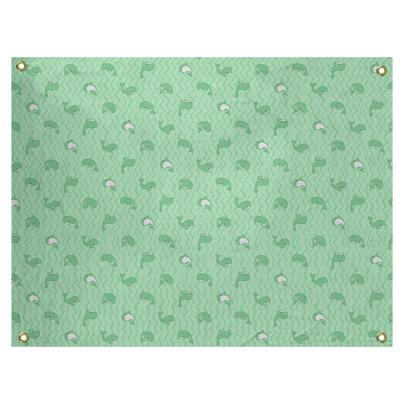 Tapisserie katelyn elizabeth baleines Kitterman, H 60,5 po x l 81,5 po, Vert, Intérieur / extérieur