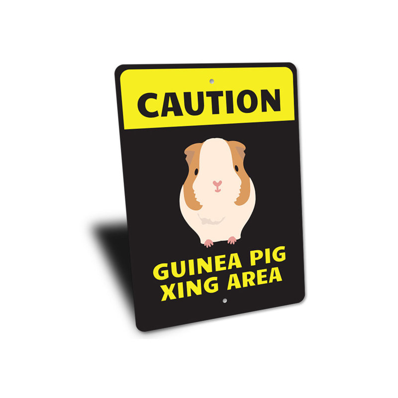 Plaque en aluminium cochon d'Inde, H 18 po x l 12 po x P 0,06 po