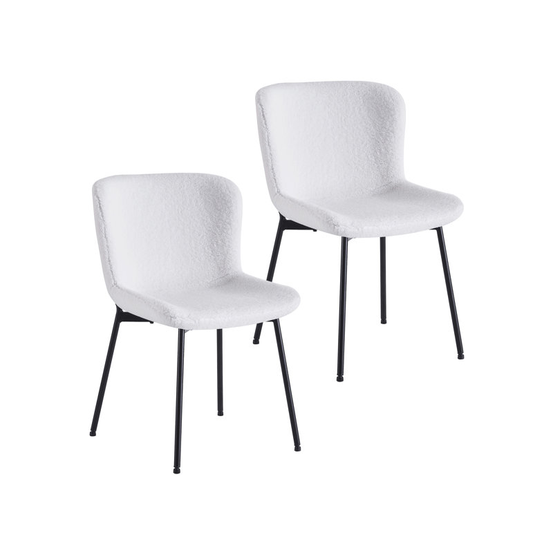 Ravn Fabric Dining Chairs with Steel Legs, White