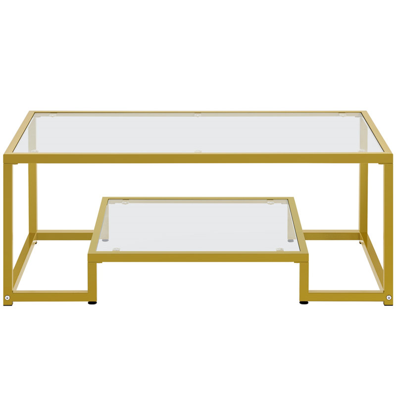 Frame Coffee Table with Storage, Gold