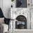 59.06"Gray White Natural Marble Decorative Fireplace Mantel-118625818-118625816