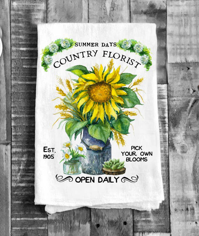 Country Florist Summer Sunflower Kitchen Cotton Tea Towels East Urban Home