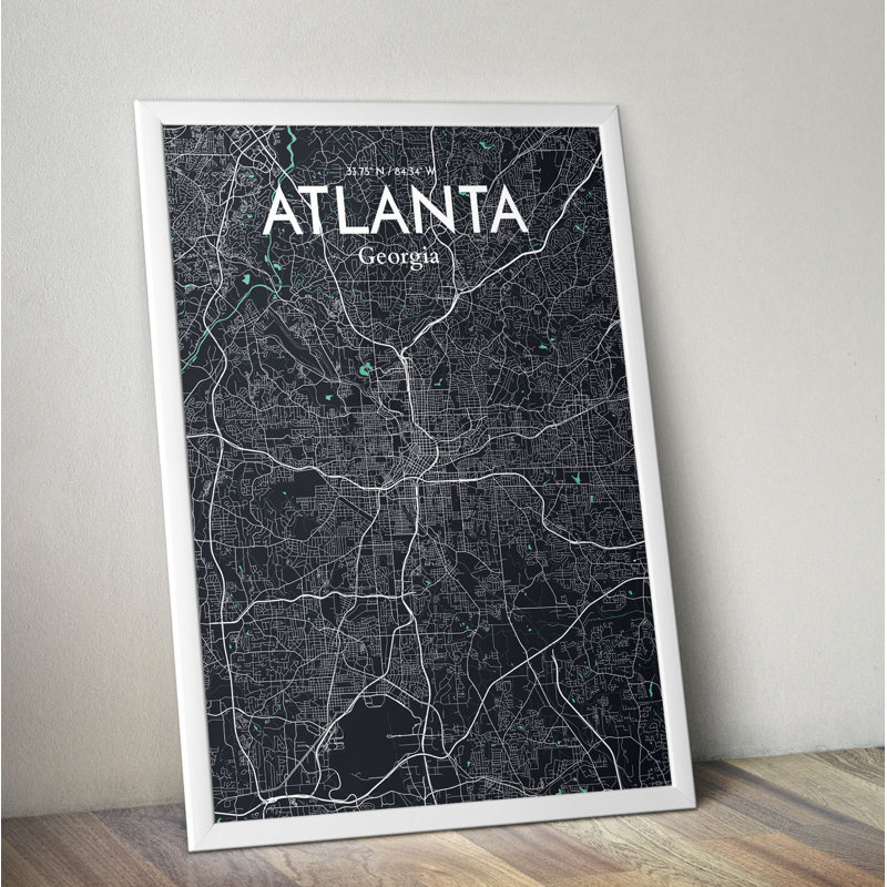 Atlanta City Map - No Frame Print, 60.2 cm H x 27.9 cm W x 0.1 cm D
