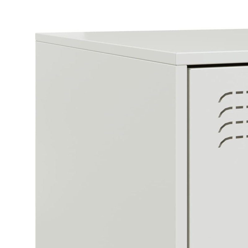 34.5cm W Steel Bedside Table, White, Set of 2