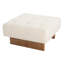 Lin beige rembourré carré, respirant et confortable, pieds en bois massif, pour le salon de la chambre à coucher, rembourrage en mousse dense de 16,64 po de hauteur, largeur de 30,81 po