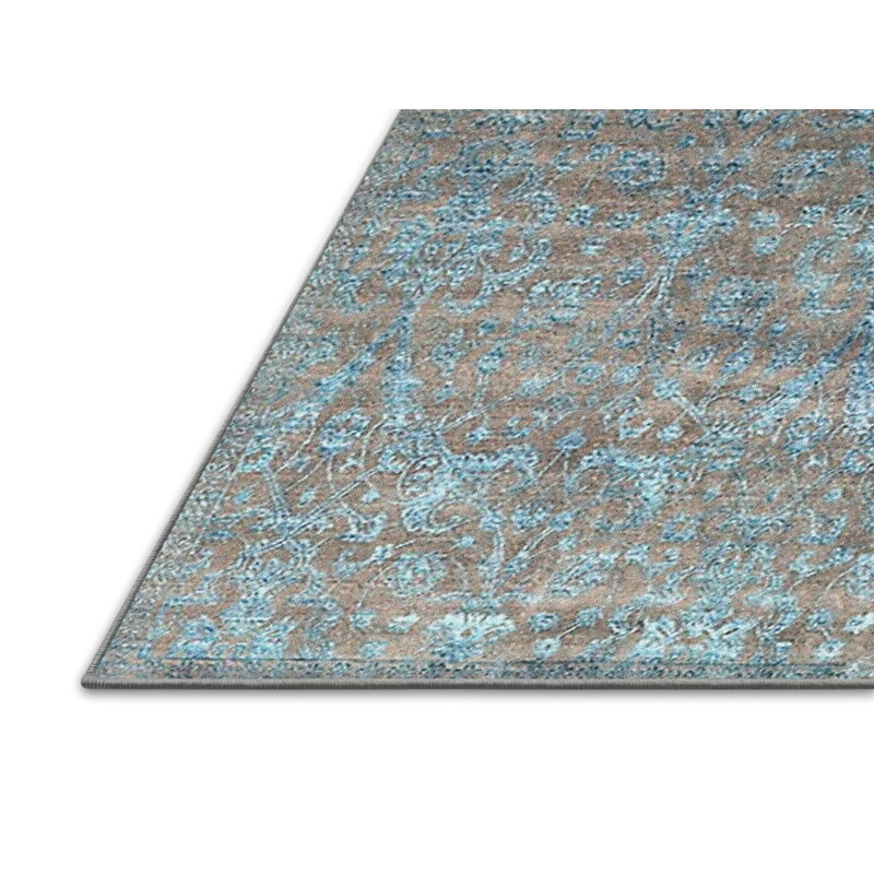 Tapis oriental brun / bleu Paulis, Rectangle 7 pi x 9 pi