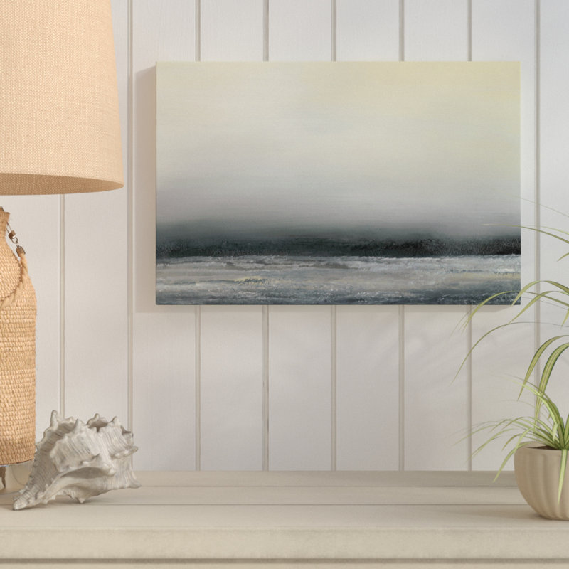 « ocean marée iv », impression sur toile, H 20 po x l 30 po x P 1,5 po, Toile tendue, Pas de tapis
