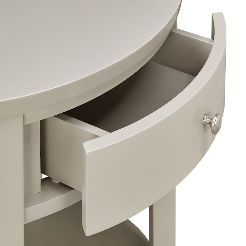 Table de bout avec rangement Zaheed, Bouleau argent