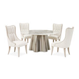 St. Charles 5-Piece Round Dining Room Set - Dove Gray