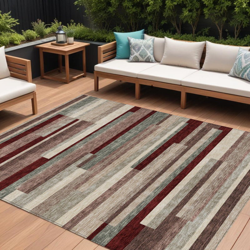 Tapis intérieur lavable rayé 9 pi x 12 pi