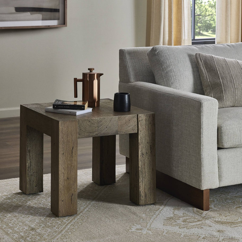 Abaso End Table, Ebony Rustic Wormwood