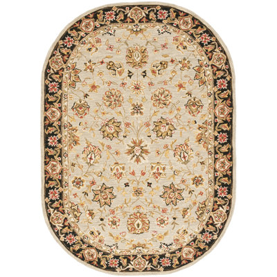 Tapis ivoire en laine crocheté à la main Hollander