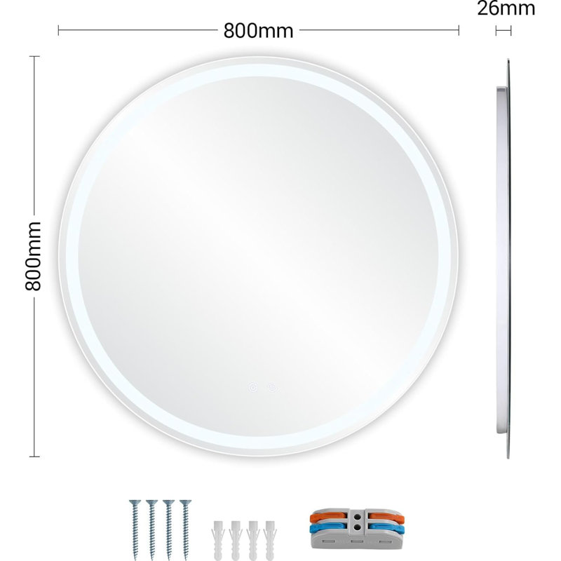 Round Mirror, 80 cm H x 80 cm W