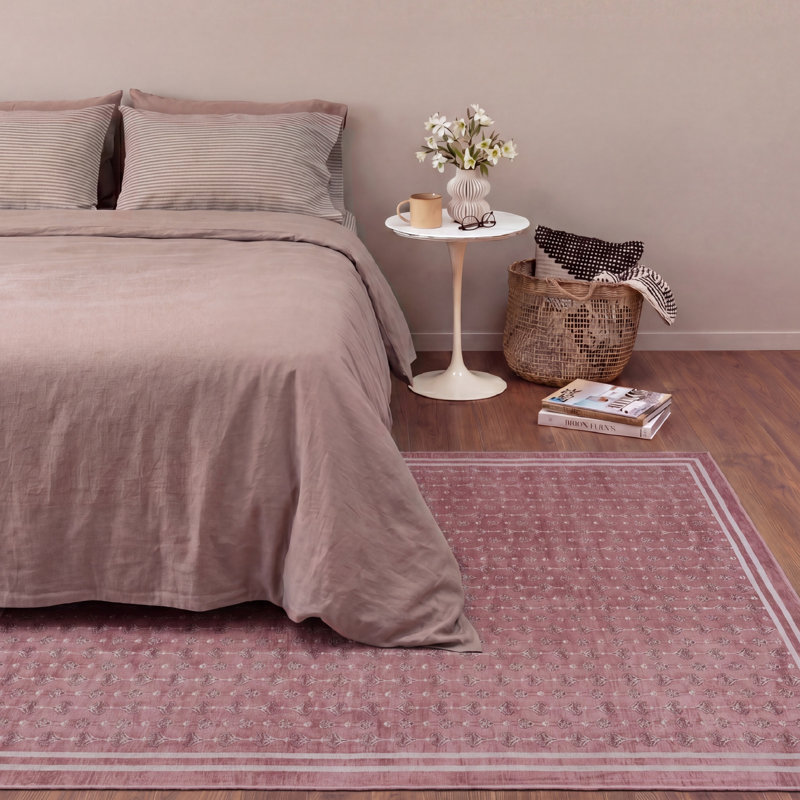 Via Slim Washable Rug, Mauve, 7'10" x 10'