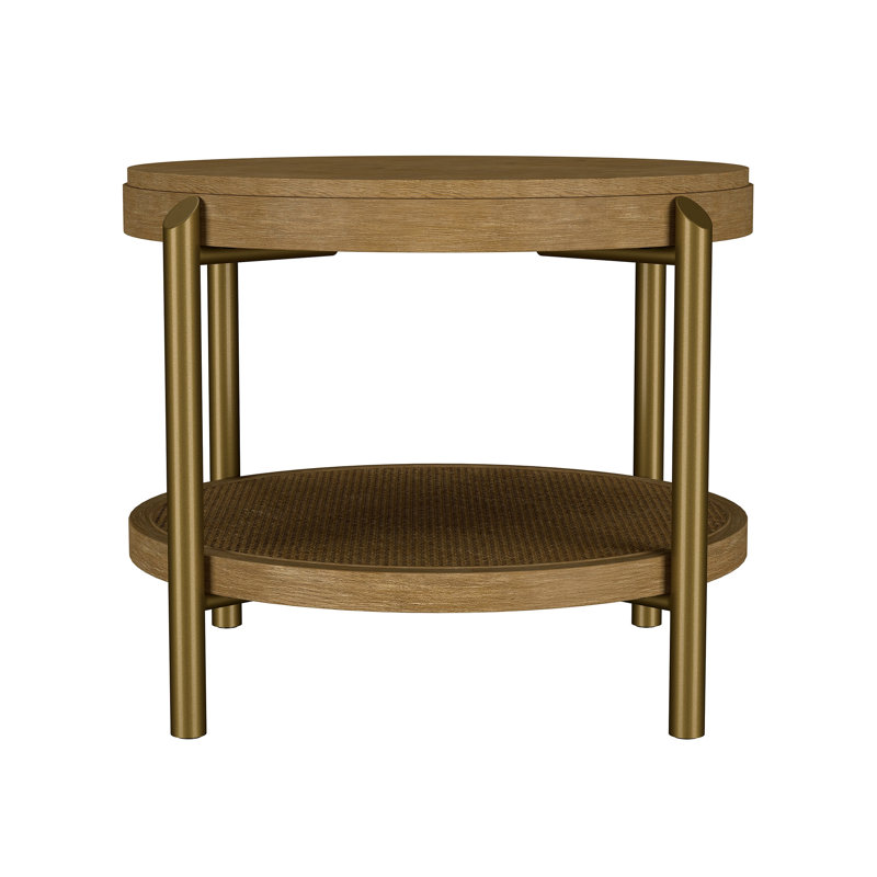 Table d'appoint ronde avec tablette de rangement