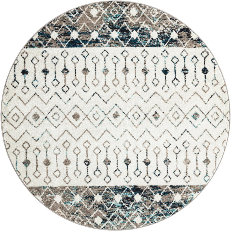 Abstract Indoor Rug, Round 6'