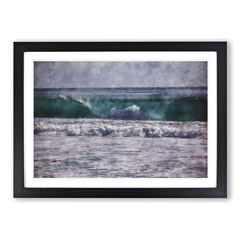 Ocean Wave - Framed Print, 27cm H x 36cm W x 2cm D, Black Framed
