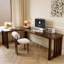 Bureaux en bois massif en L noyer clair-107934567-107934562