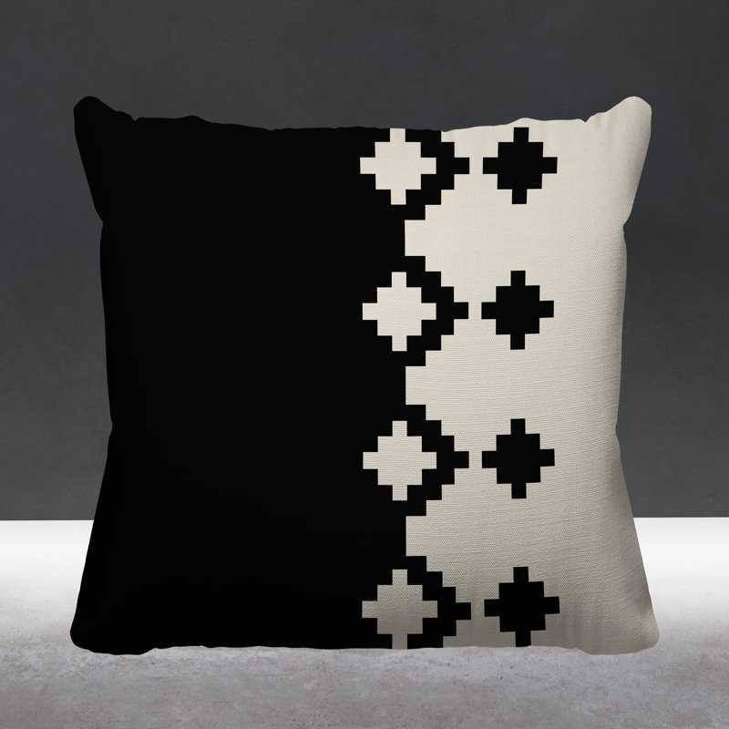 Coussin intérieur / extérieur Moki Southwestern, Noir, L 19 po x H 19 po
