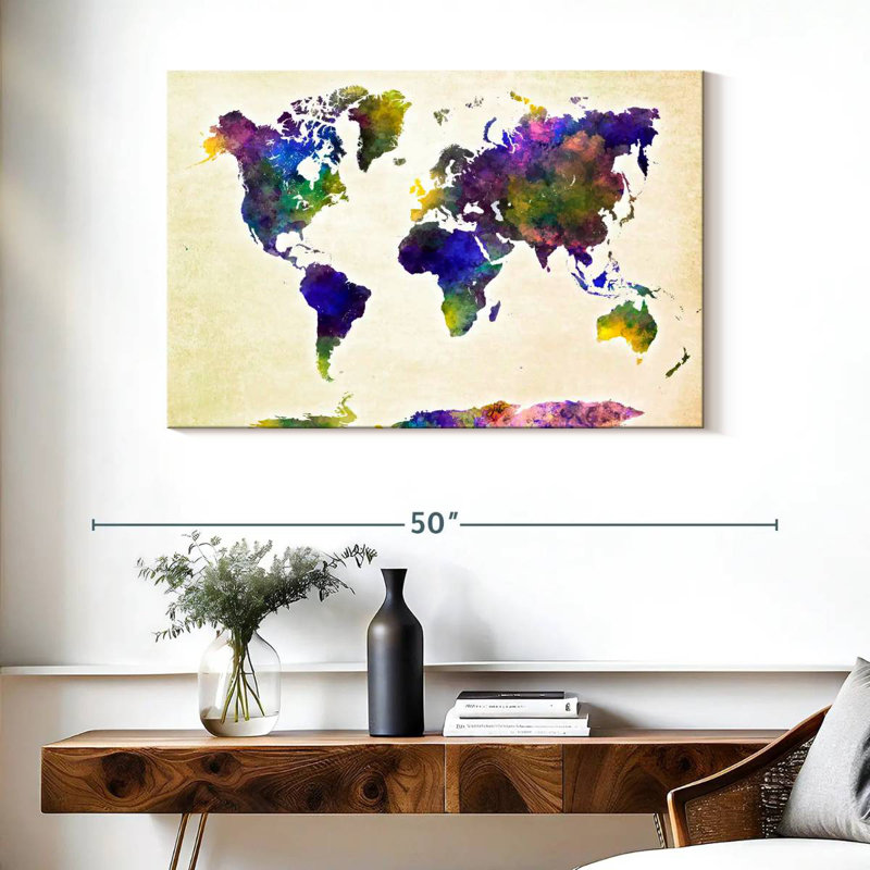 Carte du monde Aliaz, H 26 po x l 39 po