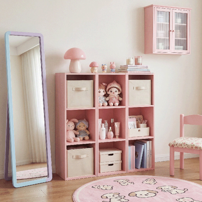 Étagère ouverte rose à 3 niveaux - Bibliothèque avec supports en métal | Bibliothèque rose, Rose