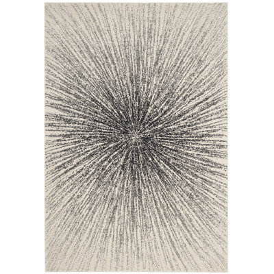 Abstract Black/Ivory Area Rug