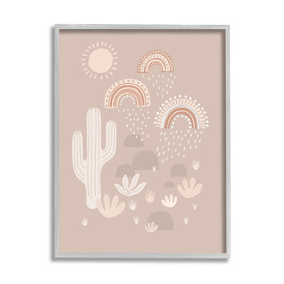 " Muted Desert Landscape Triple Rainbow Soft Cactus " by Nancy McKenzie